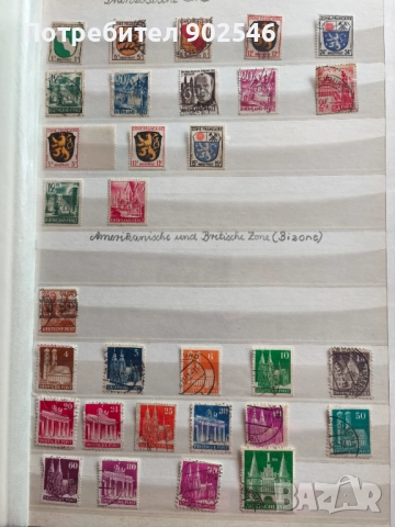 Класьор със стари германски марки , снимка 4 - Филателия - 52857708
