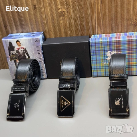 колани от естествена кожа в кутия prada Burberry Philipp Plein 