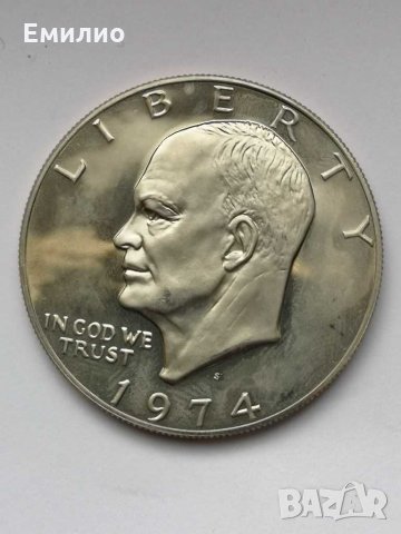 Usa Един Долар 1974-S PROOF CLAD UNC , снимка 1 - Нумизматика и бонистика - 29265227