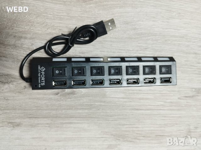 USB хъб 7PORTS USB2.0, снимка 1 - Друга електроника - 39036440