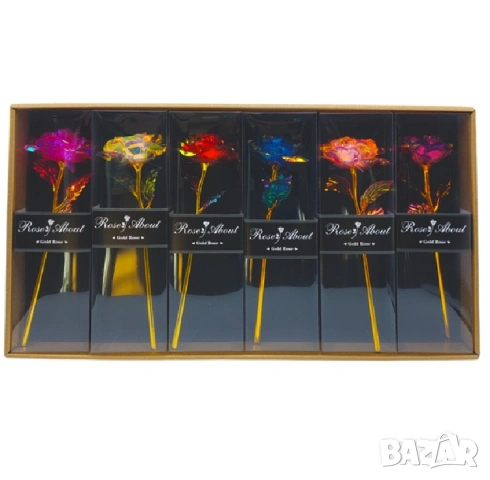 Светеща роза в кутия вечен подарък LED роза за любим човек