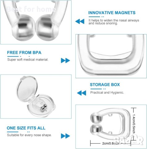 6 БР. Устройства против хъркане, най-новото силиконово решение за спиране на хъркането с магнит, снимка 4 - Други - 42416085