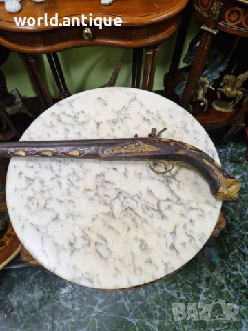 Прекрасен антикварен кремъчен пистолет , снимка 3 - Антикварни и старинни предмети - 52019864