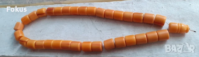 Огромна броеница от каталин 33 зърна + поп жълта с дамари, снимка 2 - Антикварни и старинни предмети - 51205384