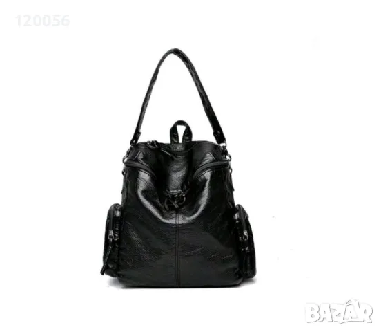 Кожена чанта - раница с капси, снимка 5 - Чанти - 49662933