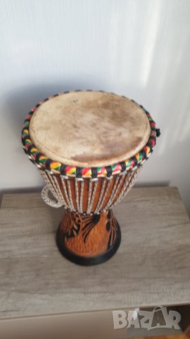 Тарамбука/Джембе от масивно дърво и естествена кожа, снимка 9 - Антикварни и старинни предмети - 42826704