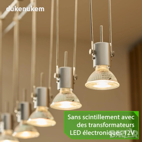 LED крушки GU5.3 3W, MR16, топлобяло, 38° 12V, 10 бр, снимка 2 - Лед осветление - 53007033