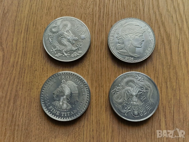 Титан монети (1 Troy Ounce Titanium), снимка 3 - Нумизматика и бонистика - 53934363