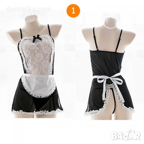 K1080 Секси униформа на красива и палава камериерка. Еротичен костюм на прислужница или камериерка, снимка 7 - Бельо - 35042385