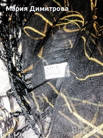 Копринен шал с ресни 168/70, снимка 3 - Шалове - 37340220