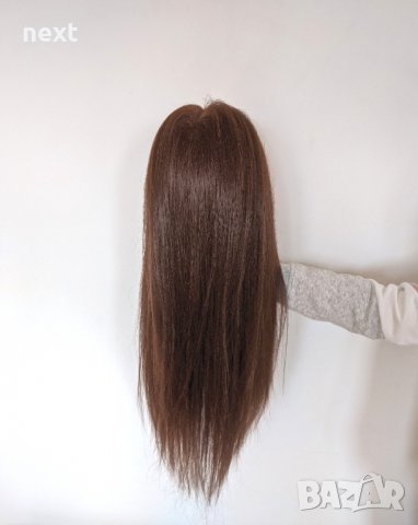 Фризьорска тренировъчна глава с ЕСТЕСТВЕНА коса 60см +стойка +аксесоари, снимка 5 - Аксесоари за коса - 32027308