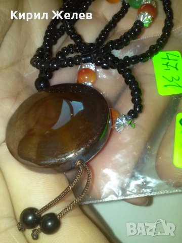 ПРЕКРАСНО МЪНИСТЕНО КОЛИЕ с МЕДАЛЬОН ЕСТЕСТВЕН КАРНЕОЛ 74581, снимка 6 - Колиета, медальони, синджири - 29555676