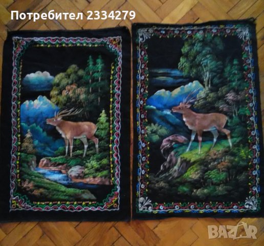 Стари ковьори-картини,ръчно рисувани през 40-50год. България, снимка 1 - Декорация за дома - 40695165