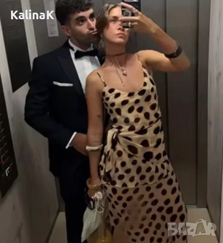 Дълга рокля с животински принт + шал, снимка 4 - Рокли - 56523384