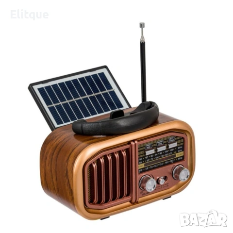 Соларно ретро радио Golon RX-BT618S с Bluetooth, USB и SD слот, снимка 3 - Друга електроника - 53109215