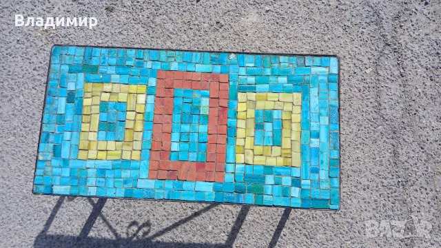 Помощна маса ковано желязо и мозайка. Уникат. , снимка 6 - Маси - 49421837