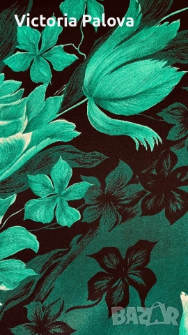 Луксозен шал с флорален принт 67см/67см, снимка 6 - Шалове - 51762718