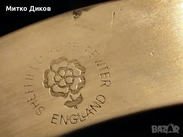 England Sheffield rose  pewter рядка английска флашка павур 8 юза ловен мотив отлична, снимка 15 - Екипировка - 49797961