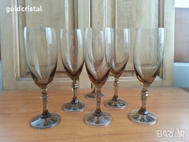 Кристални чаши цветно стъкло, снимка 3 - Антикварни и старинни предмети - 36906301