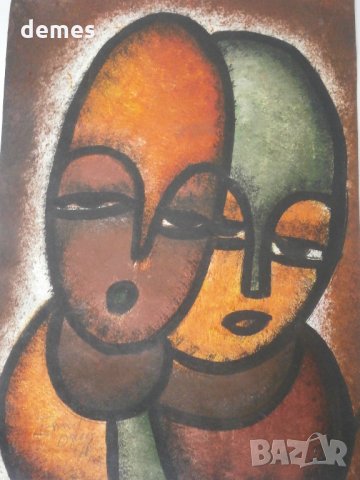  Жените на Африка-картина маслени бои, снимка 2 - Картини - 31890259