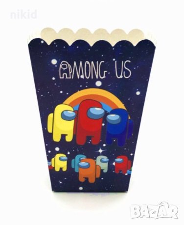 Амонг Ус Ъс Among Us кутия за дребни лакомства пуканки и др