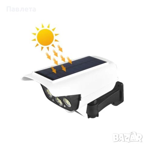 Соларна лампа, имитираща камера за видеонаблюдение, снимка 3 - Соларни лампи - 40866492