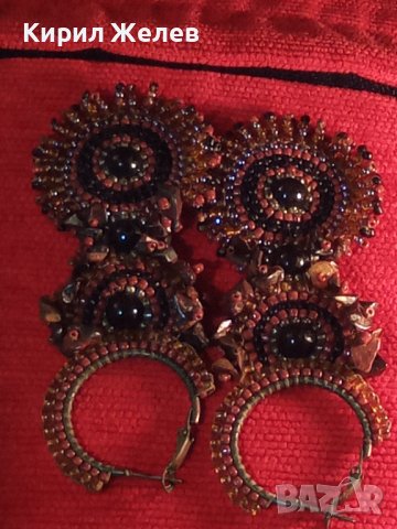 ХЕНД-МЕЙД АРТ ОБЕЦИ с КАМЪНИ и МЪНИСТА МНОГО ЕФЕКТНИ и КРАСИВИ 2771, снимка 9 - Обеци - 33789341