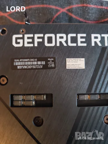 Видеокарта RTX 360Ti 8GB Asus Dual OC, снимка 3 - Видеокарти - 55847913