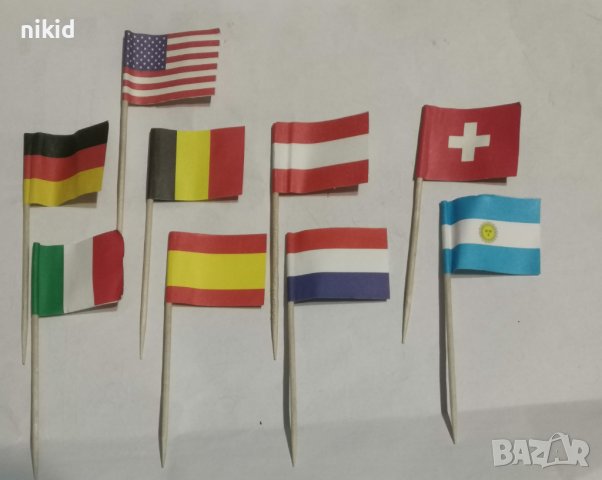 25 бр хартиени коктейлни хапки знаменца знамена флагчета клечки знамена знаменца държави, снимка 2 - Други - 33379093