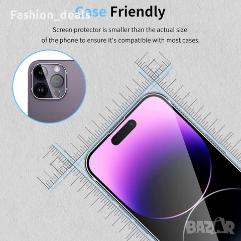 Нови 3 броя стъклен протектор за екран телефон iPhone 14 Pro 6.1 инча Защита, снимка 7 - Стъкла за телефони - 38083618