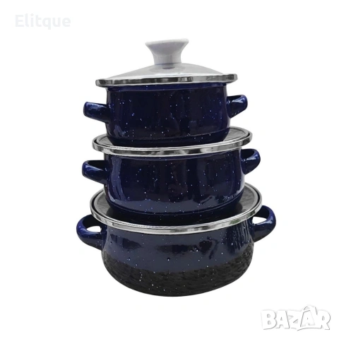 Комплект от 3 тенджери - 16см, 18см, 20см, снимка 8 - Прибори за хранене, готвене и сервиране - 53325931