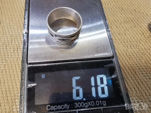 масивен сребърен пръстен, снимка 5 - Пръстени - 51100516
