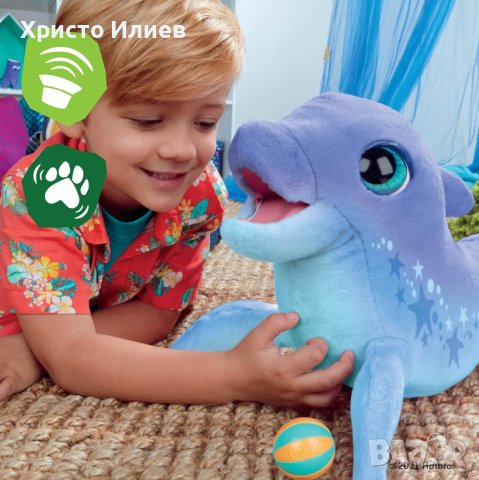 Интерактивна играчка Делфин риба над 80 звука и реакции Hasbro FurReal, снимка 4 - Музикални играчки - 44259693