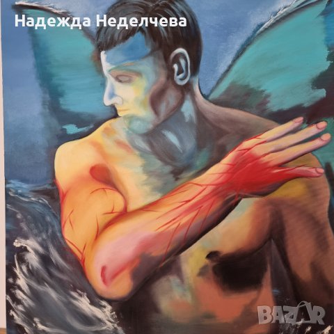 "Прераждане" - авторска картина с маслени бои, снимка 5 - Картини - 44212324