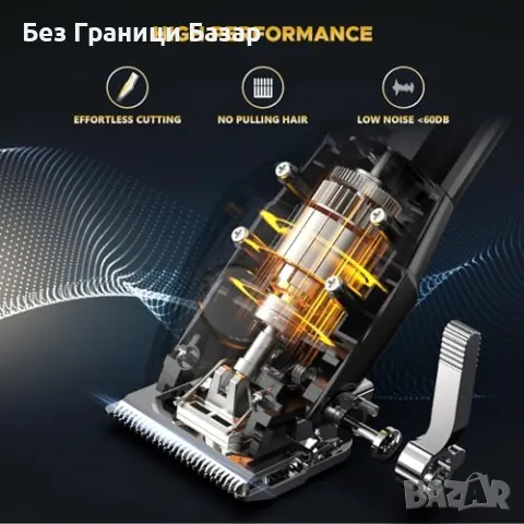 Нов Комплект машинки за коса и брада – 10 гребена, тиха работа, LCD за мъже, снимка 6 - Машинки за подстригване - 49660698