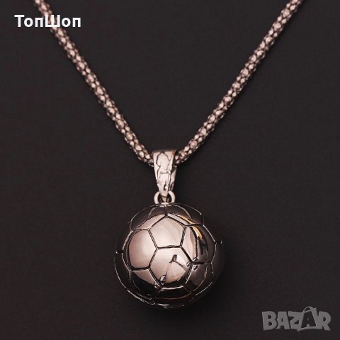 Футболна топка - Колие ( Сребристо или Златисто ), снимка 5 - Колиета, медальони, синджири - 31195458