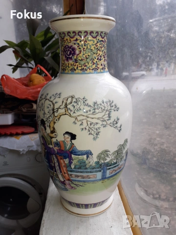 Страхотна голяма японска ваза - порцелан, маркировка