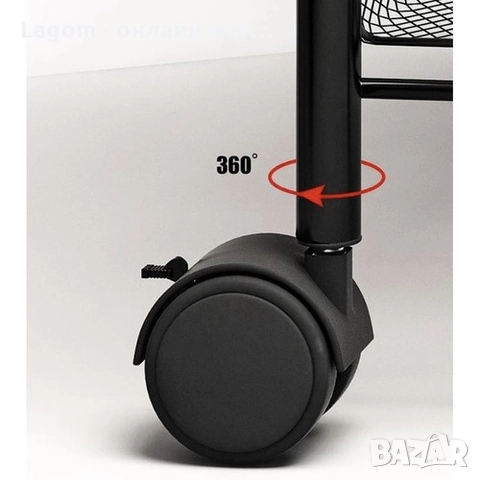 Етажерка на колелца с 3 нива за кухня, офис, баня Ruhhy, снимка 12 - Органайзери - 52549863