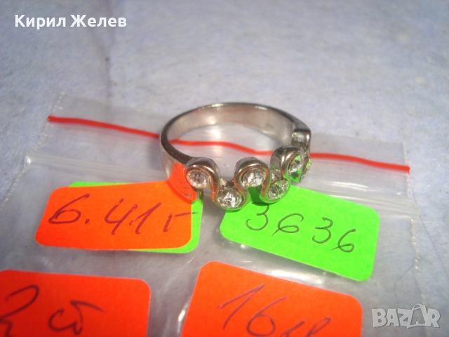 ПОСРЕБРЕН СКЪПОЦЕНЕН АРТ ДЕКО ПРЪСТЕН с ВГРАДЕНИ ЦИРКОНИ 3636, снимка 7 - Пръстени - 36418984