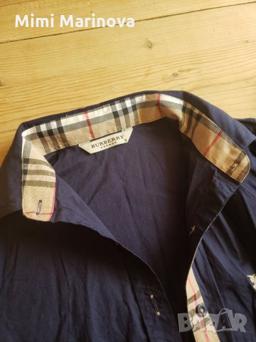 Тъмно синя риза Burberry , снимка 2 - Ризи - 29194760