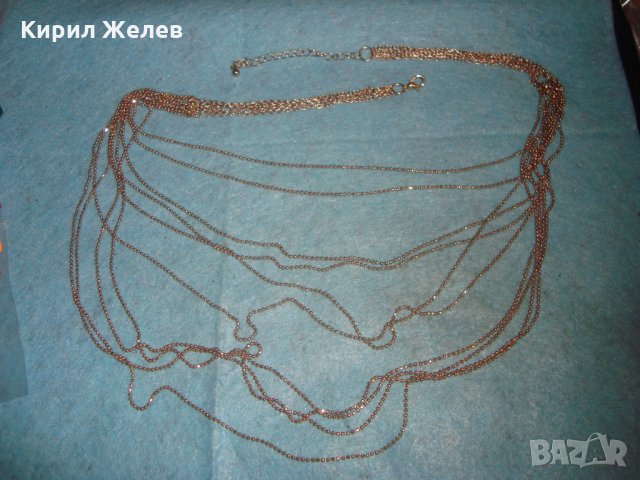 ПОЗЛАТЕНО НЕЖНО КОЛИЕ ОГЪРЛИЦА БЛАГОРОДНА НЕРЪЖДАЕМА СТОМАНА МОДНО АРТ БИЖУ 27119, снимка 2 - Колиета, медальони, синджири - 35010797