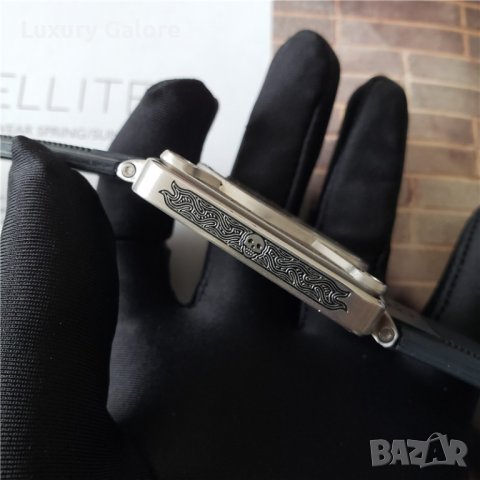 Мъжки часовник Bell & Ross Skull Burn Limited Edition с кварцов механизъм, снимка 6 - Мъжки - 37344465