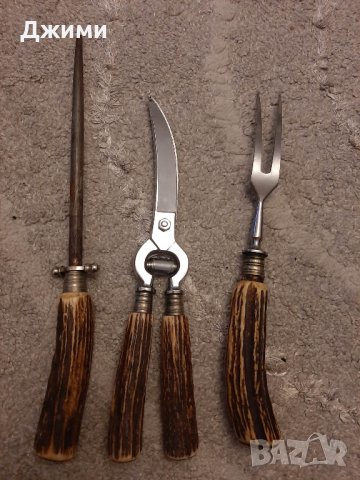 различни комплекти и ножове на солинген с рогови дръжки, снимка 5 - Антикварни и старинни предмети - 39225808
