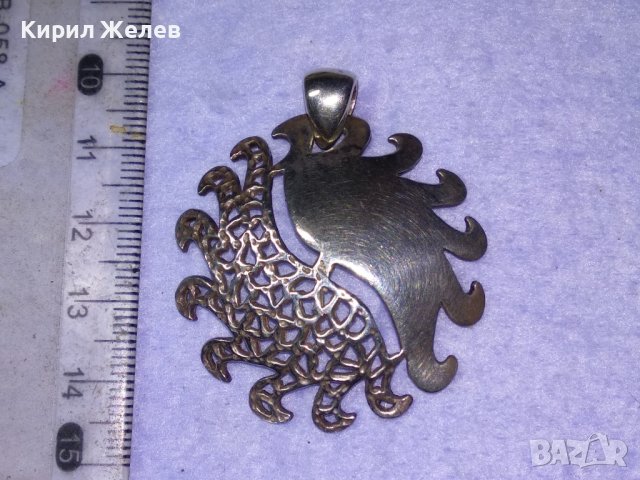 РАЗКОШЕН СРЕБЪРЕН МЕДАЛЬОН РОДИРАНО СРЕБРО 925 АЖУРНА РЪЧНА МАЙСТОРСКА АРТ ИЗРАБОТКА ГОЛЯМ 41224, снимка 3 - Колиета, медальони, синджири - 42844188
