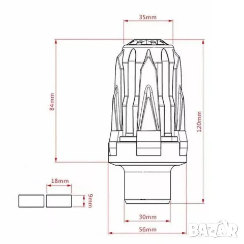 Удължена черна краш тапа за мотоциклет 56 x 120 mm, снимка 2 - Аксесоари и консумативи - 55866204