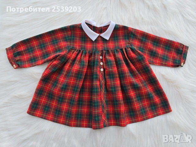 Коледна рокля 3-6 месеца, снимка 4 - Бебешки рокли - 52453712