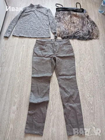 нови дънки с блясък+ подарък блузка и туника , снимка 1