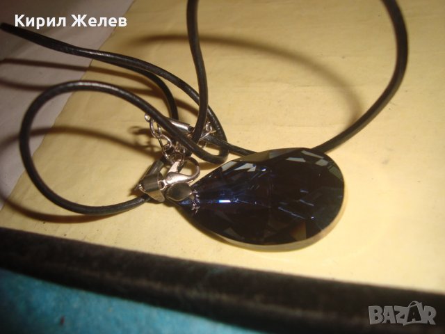 КРАСИВ ФАСЕТИРАН КРИСТАЛЕН АРТ ДЕКО СТИЛ МЕДАЛАЛЬОН 18038, снимка 5 - Колиета, медальони, синджири - 35119836