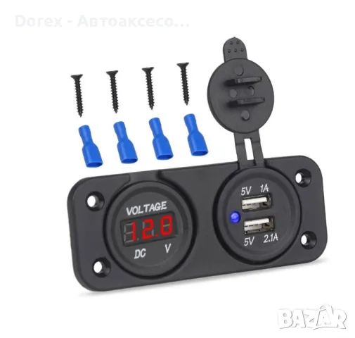 Волтметър с 2 USB порта за кола, снимка 4 - Аксесоари и консумативи - 56198891