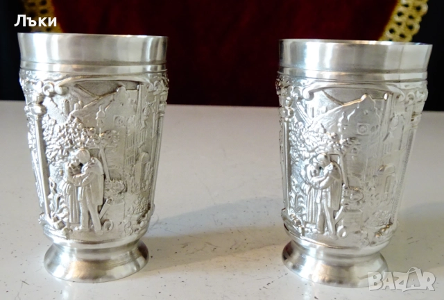 Калаена чаша за ракия Влюбени,Вечният младоженец,Серенада. 